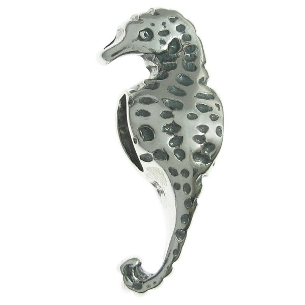 1x Sterling Silver Sea horse Seahorse Focal bead for European Charm Bracelets