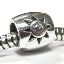 Sterling Silver CZ The Sun Flower Bead for European Charm Bracelet 925
