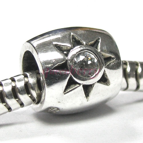 Sterling Silver CZ The Sun Flower Bead for European Charm Bracelet 925