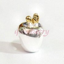 Gold 925 Sterling Silver CUTE APPLE Bead for European Charm Bracelets