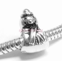Sterling Silver Christmas SNOWMAN Bead for European Charm Bracelets