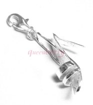 STERLING SILVER HIGH HEELS SHOE Dangle CHARM Pendant for European Style Clip on Charm