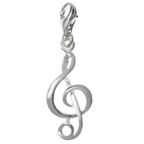 STERLING SILVER Music Note MELODY CHARM PENDANT for European Style Clip on Charm