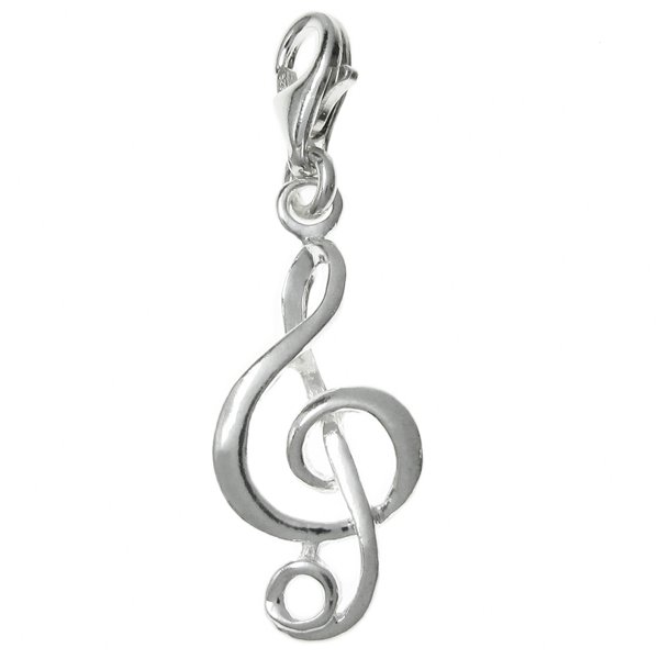 STERLING SILVER Music Note MELODY CHARM PENDANT for European Style Clip on Charm