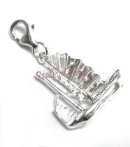 Sterling silver Sailing Boat Dangle Charm Pendant European Style Clip on Charm