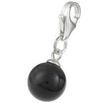 STERLING SILVER Swarovski Mystic Black Pearl Pendant Charm Bead European Style Clip on Charm