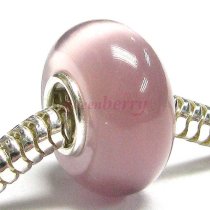 Sterling Silver ROUND Amethyst CAT EYE Bead for European Charm Bracelets