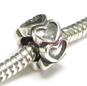 Sterling Silver Endless Love Heart bead for European Story Charm Bracelets
