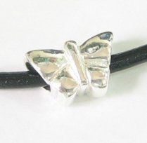 Queenberry .925 Sterling Silver Butterfly for European Charm Bracelets Charm 3mm Snake Cable Bracelet