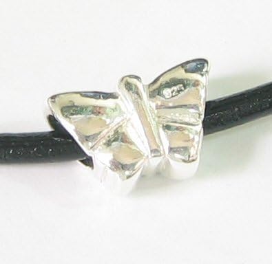 Queenberry .925 Sterling Silver Butterfly for European Charm Bracelets Charm 3mm Snake Cable Bracelet