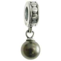 Sterling Silver Swarovski Brown Pearl Pendant Bead for European Story Charm Bracelets