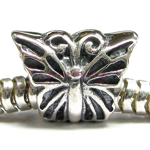 Sterling silver Bug Butterfly Bead Compatible with Pandora European Story Charm Bracelets