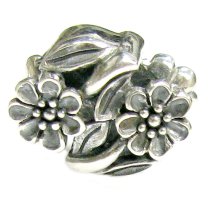Sterling Silver Flower Leaves Bead for European Charm Bracelets