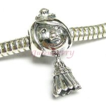 Sterling silver Crown Royal Girl Princess Dangle Screw on / Threaded Bead for European story Charm Bracelets