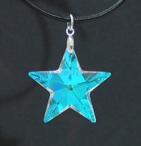 AB-Coated Clear Swarovski Star Silver Pendant
