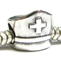 Sterling silver Nurse Cap Bead for European Charm Bracelets