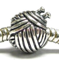 Sterling silver Knitting Wool Ball Bead for European Story Charm Bracelets