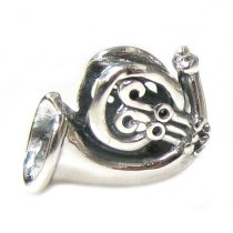 Sterling silver Musical Instruments French Horn Screw On Bead for Pandora Troll European Story Charm Bracelets