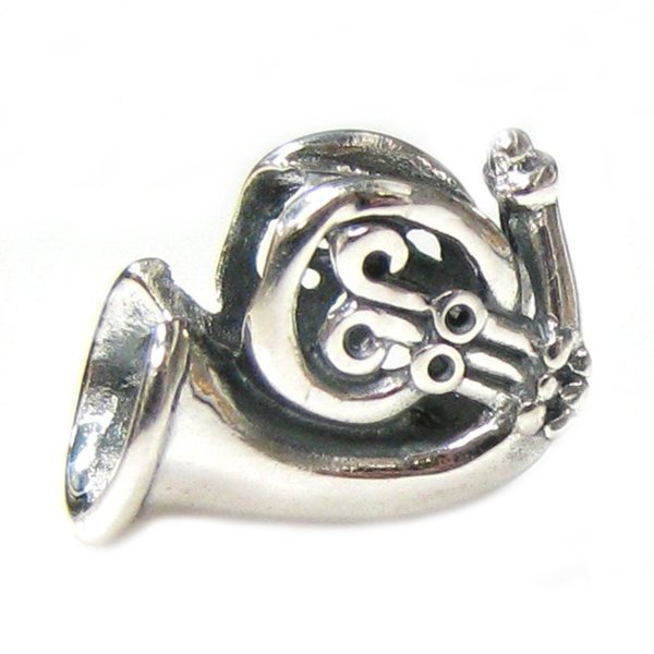 Sterling silver Musical Instruments French Horn Screw On Bead for Pandora Troll European Story Charm Bracelets