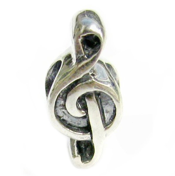 Sterling silver Music Note Treble Clef Melody Bead for European Story Charm Bracelets