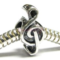 Sterling silver Music Note Treble Clef Melody Bead for European Story Charm Bracelets