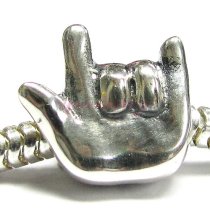 Sterling silver I Love You Hand Sign Bead for European Story Charm Bracelets