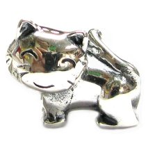 Sterling silver Lovely Kitty Kitten Cat Bead for European Story Charm Bracelets