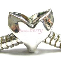 Sterling silver Whale Tail Bead for European Story Charm Bracelets