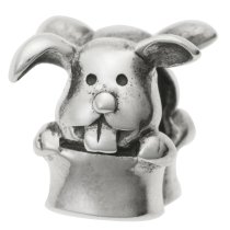 Sterling silver Rabbit Bunny Magic Hat Bead for European Story Charm Bracelets