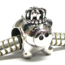 Sterling silver Cute Pig King Crown Bead for European Story Charm Bracelets