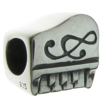 Sterling silver Piano Keyboard Musical Instrument with Music Note Treble Clef Bead for European Charm Bracelets