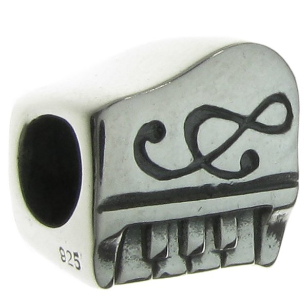 Sterling silver Piano Keyboard Musical Instrument with Music Note Treble Clef Bead for European Charm Bracelets
