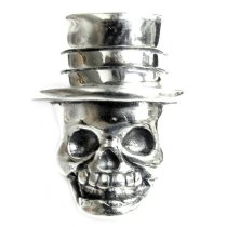 Sterling Silver Hat Skull Skeleton Bead for Pandora Troll Biagi Chamilia European Charm Bracelets