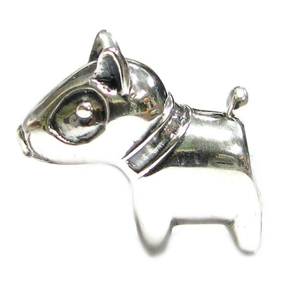 Sterling silver Cute Pit bull Dog Bead for European Story Charm Bracelets