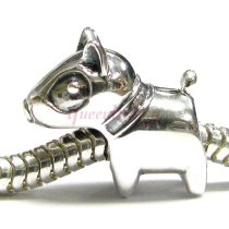 Sterling silver Cute Pit bull Dog Bead for European Story Charm Bracelets