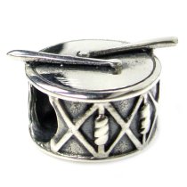 Sterling silver Stick Drum Musical Instruments Bead for European Story Charm Bracelets