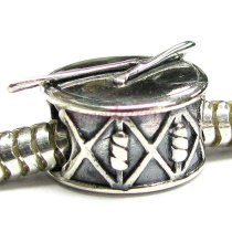 Sterling silver Stick Drum Musical Instruments Bead for European Story Charm Bracelets