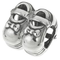 Sterling silver Cute Lovely Baby Girl Shoes Ribbon Bow Bead for European Charm Bracelets
