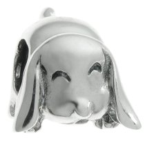 Sterling silver Lovely Long Ear House Dog Bead for Pandora Troll European Charm Bracelets