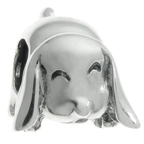 Sterling silver Lovely Long Ear House Dog Bead for Pandora Troll European Charm Bracelets