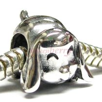 Sterling silver Lovely Long Ear House Dog Bead for Pandora Troll European Charm Bracelets