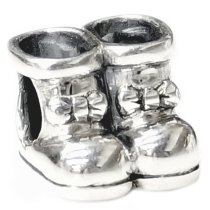 Sterling silver Little Girl Boot Shoe Bead for European Charm Bracelets