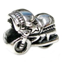Sterling silver Motorbike / Motorcycle Bead for European Charm Bracelets
