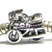 Sterling silver Motorbike / Motorcycle Bead for European Charm Bracelets