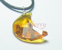 New Moon/Crescent Pendant: Amber Swarovski Crystal
