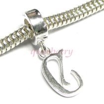 1x Sterling Silver Letter Initial C Dangle Bead for European Charm Bracelets