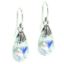 Swarovski Crystal Clear AB Teardrop French hook Dangle Earrings