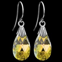 Swarovski Crystal Clear AB Teardrop French hook Dangle Earrings