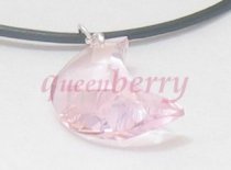 Moon Pendant: Pink Swarovski Crystal