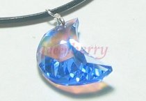 New Moon Pendant: AB-Coated Blue/Sapphire Swarovski Crystal